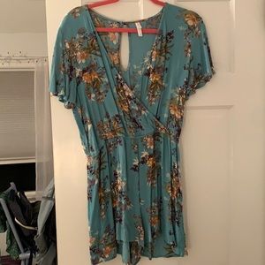 Blue floral romper